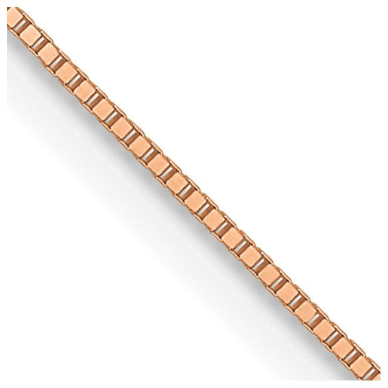 14KT Rose Gold .5mm Baby Box with Lobster Clasp Chain