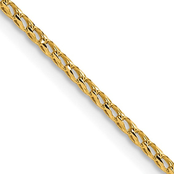 14KT Yellow Gold 1mm D/C Open Franco Chain