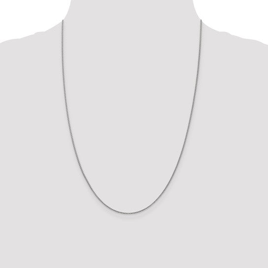 14KT White Gold 1mm D/C Open Franco Chain