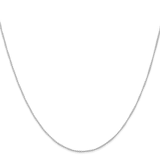 14kt White Gold 24 inch Carded .5mm Curb with Spring Ring Clasp Chain