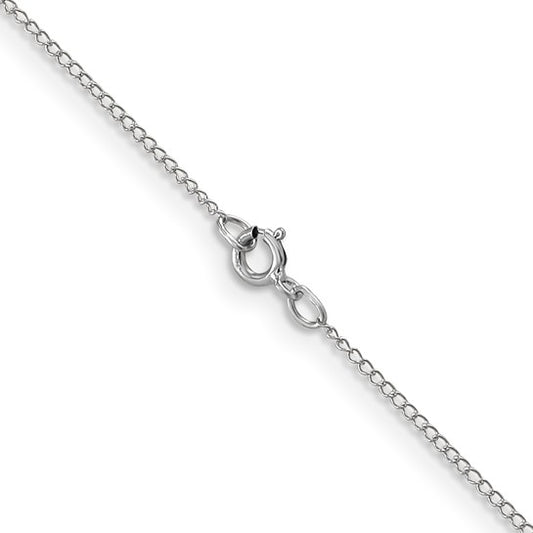 14kt White Gold 24 inch Carded .5mm Curb with Spring Ring Clasp Chain