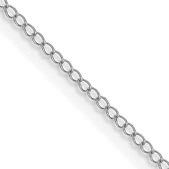 14kt White Gold 20 inch Carded .5mm Curb with Spring Ring Clasp Chain