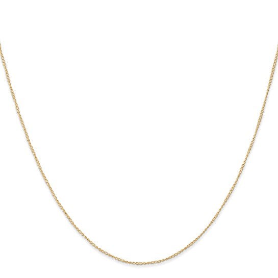 14kt Yellow Gold 20 inch Carded .5mm Curb with Spring Ring Clasp Chain