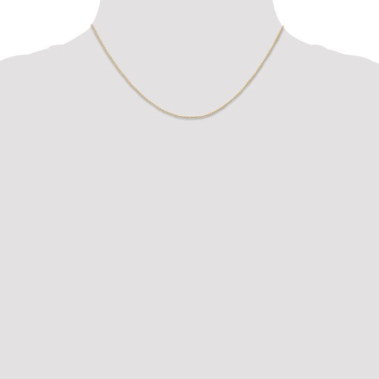 14kt Yellow Gold 16 inch Carded .5mm Curb with Spring Ring Clasp Chain