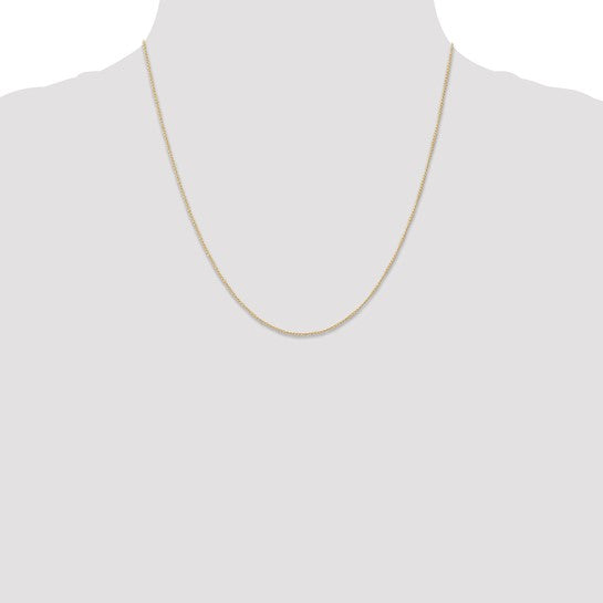 14kt Yellow Gold 20 inch Carded .5mm Curb with Spring Ring Clasp Chain