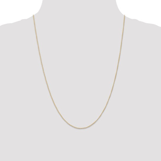 14kt Yellow Gold 24 inch Carded .5mm Curb with Spring Ring Clasp Chain