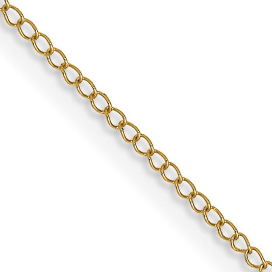 14kt Yellow Gold 20 inch Carded .5mm Curb with Spring Ring Clasp Chain