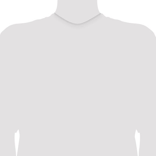 14KT White Gold 14 inch Carded .95mm Cable Rope with Spring Ring Clasp Chain