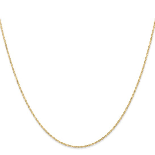 14KT Yellow Gold 14 inch Carded .95mm Cable Rope with Spring Ring Clasp Chain