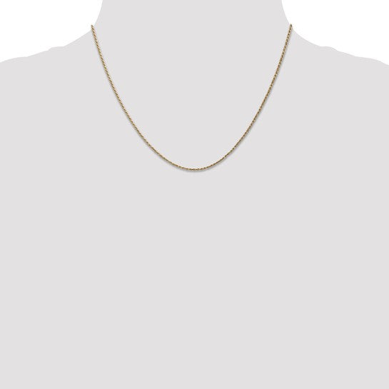 14KT Yellow Gold 18 inch Carded .95mm Cable Rope with Spring Ring Clasp Chain