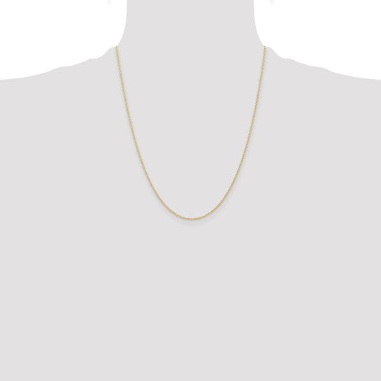 14KT Yellow Gold 22 inch Carded .95mm Cable Rope with Spring Ring Clasp Chain