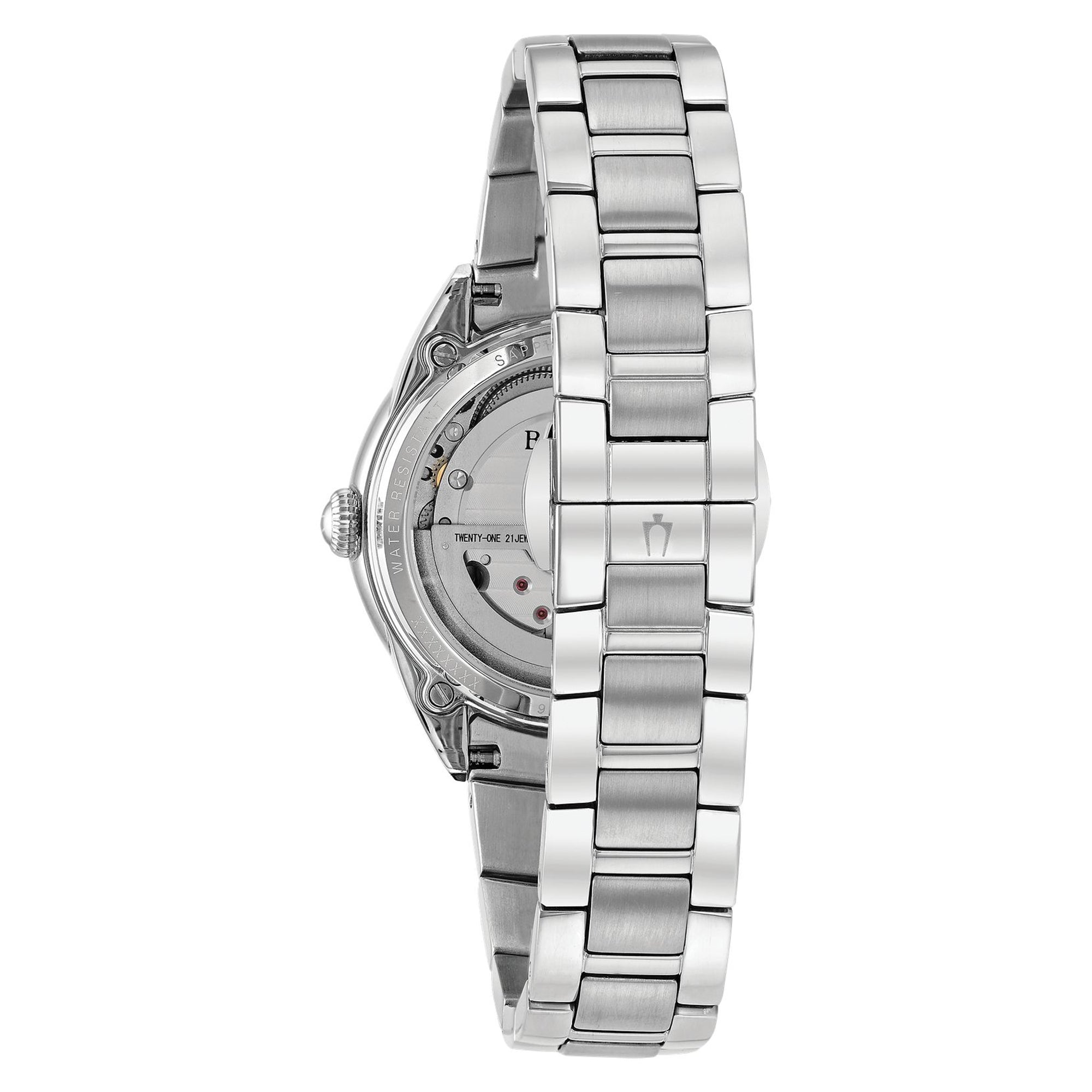 Ladies' Bulova Sutton Diamond Stainless Steel Automatic Watch 34mm - 96P181