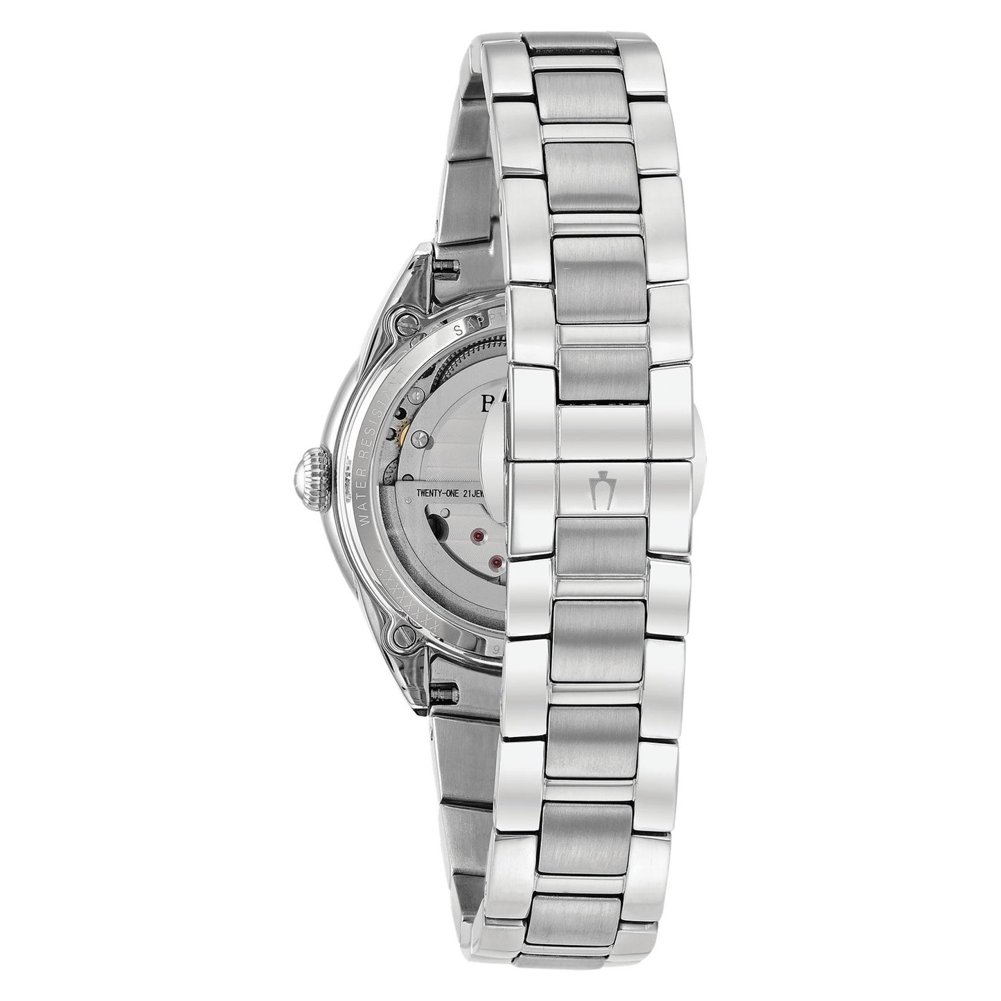 Ladies' Bulova Sutton Diamond Stainless Steel Automatic Watch 34mm - 96P181