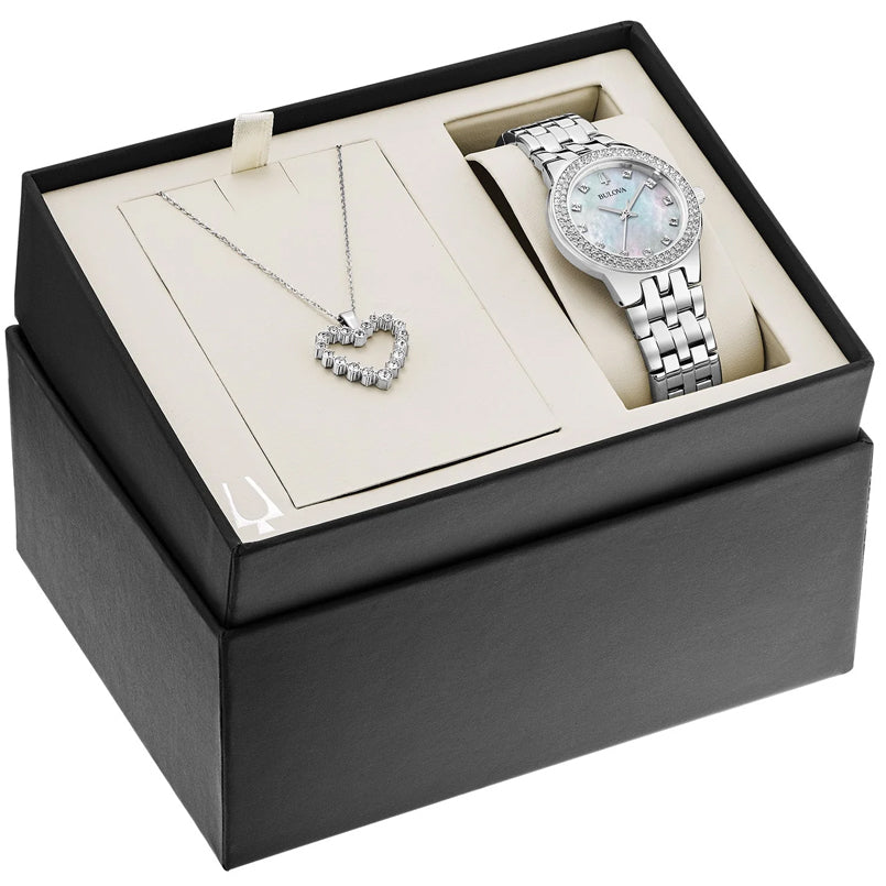 Bulova women’s watch & necklace set