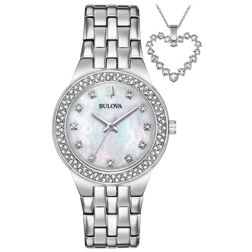 Bulova women’s watch & necklace set