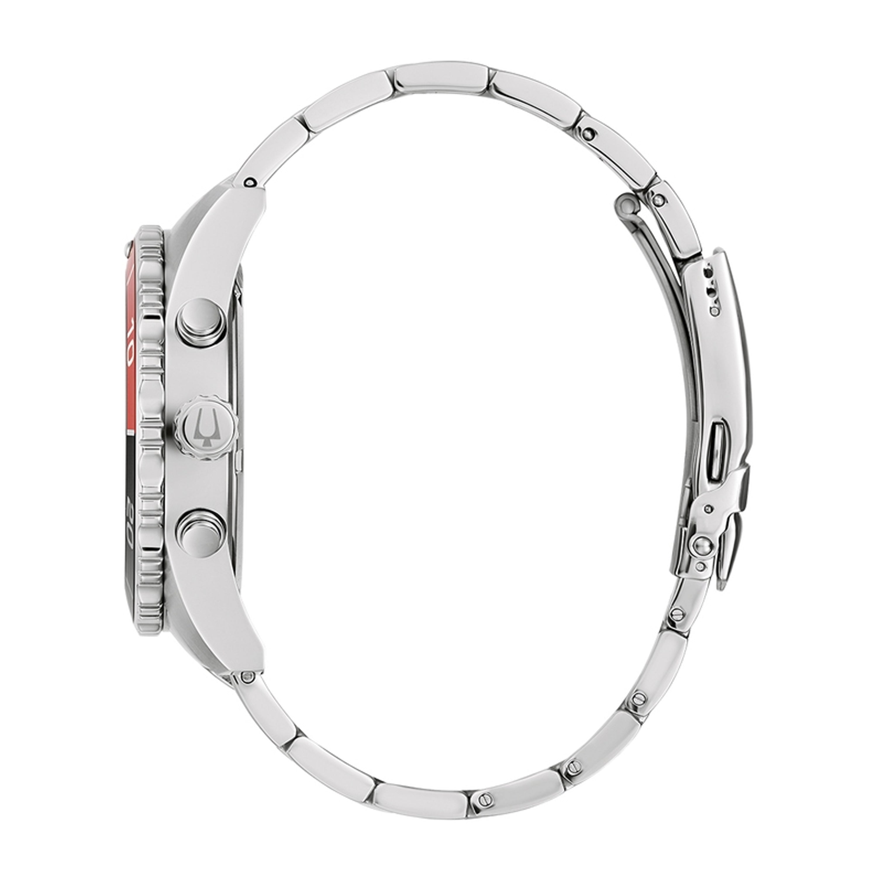 Bulova Men's Apollo Chronograph Quartz Stainless Steel Watch with Black Dial