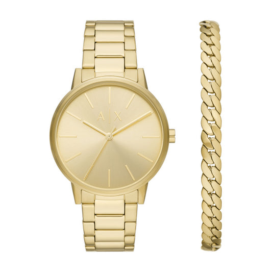 Armani Exchange Mens Quartz/3 Hand Watch Set