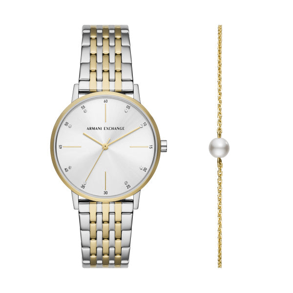 Armani Exchange Ladies Quartz/3 Hand Watch Set