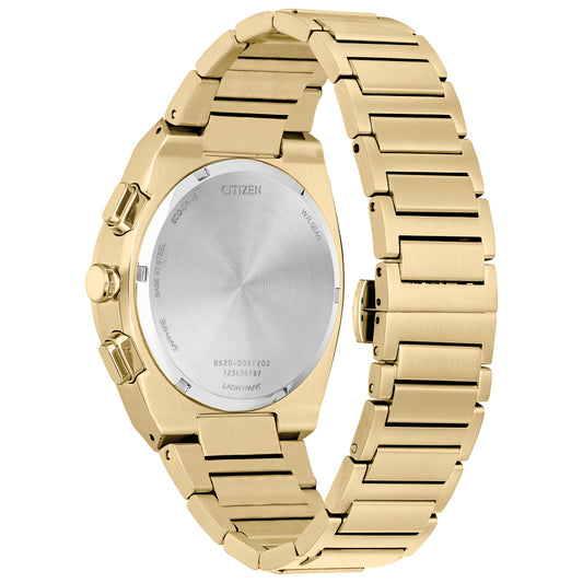 Men's Citizen Eco-Drive® Axiom Chronograph Gold-Tone Watch with Black Dial