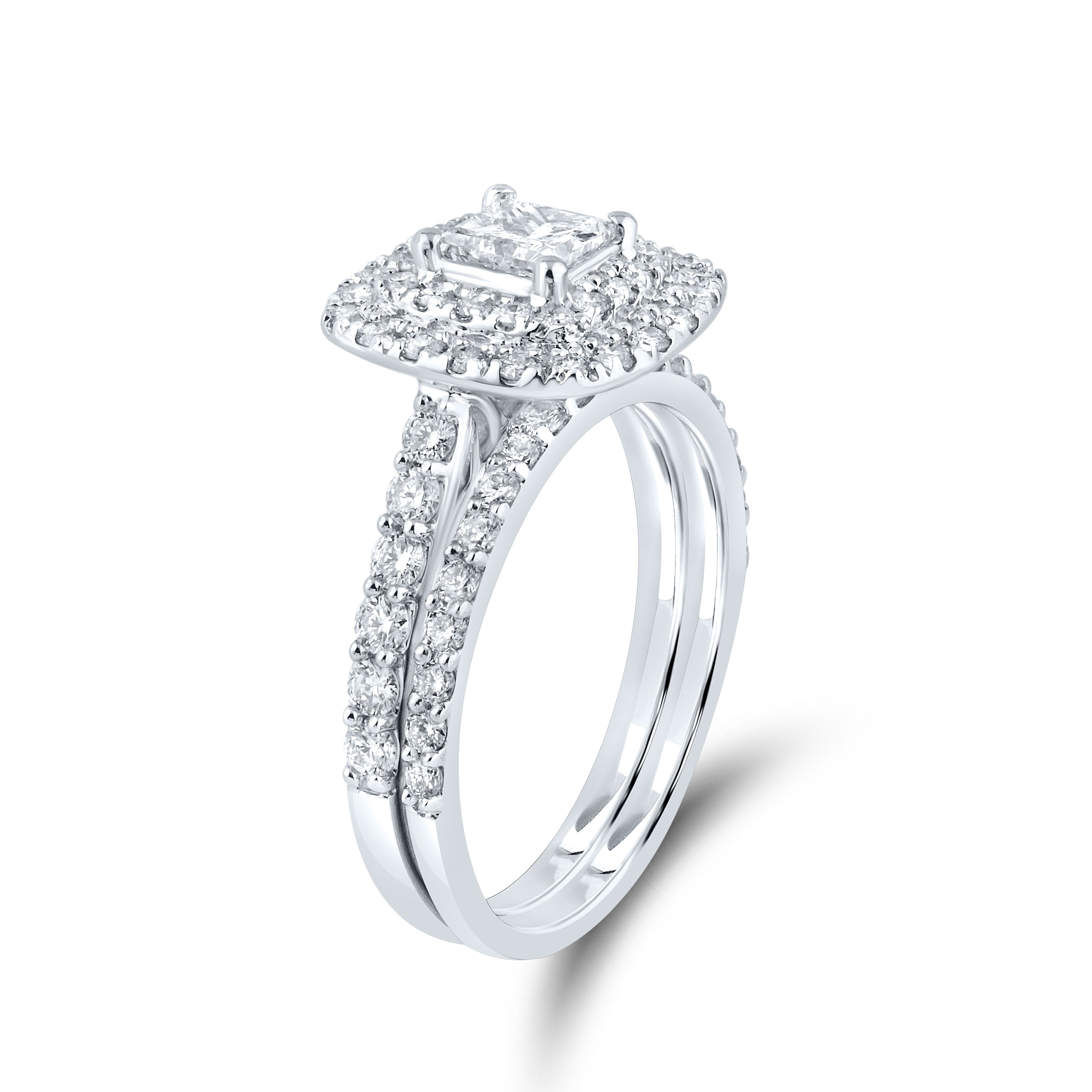 10kt white gold 1.52 CTW Lab Diamond Bridal ring set