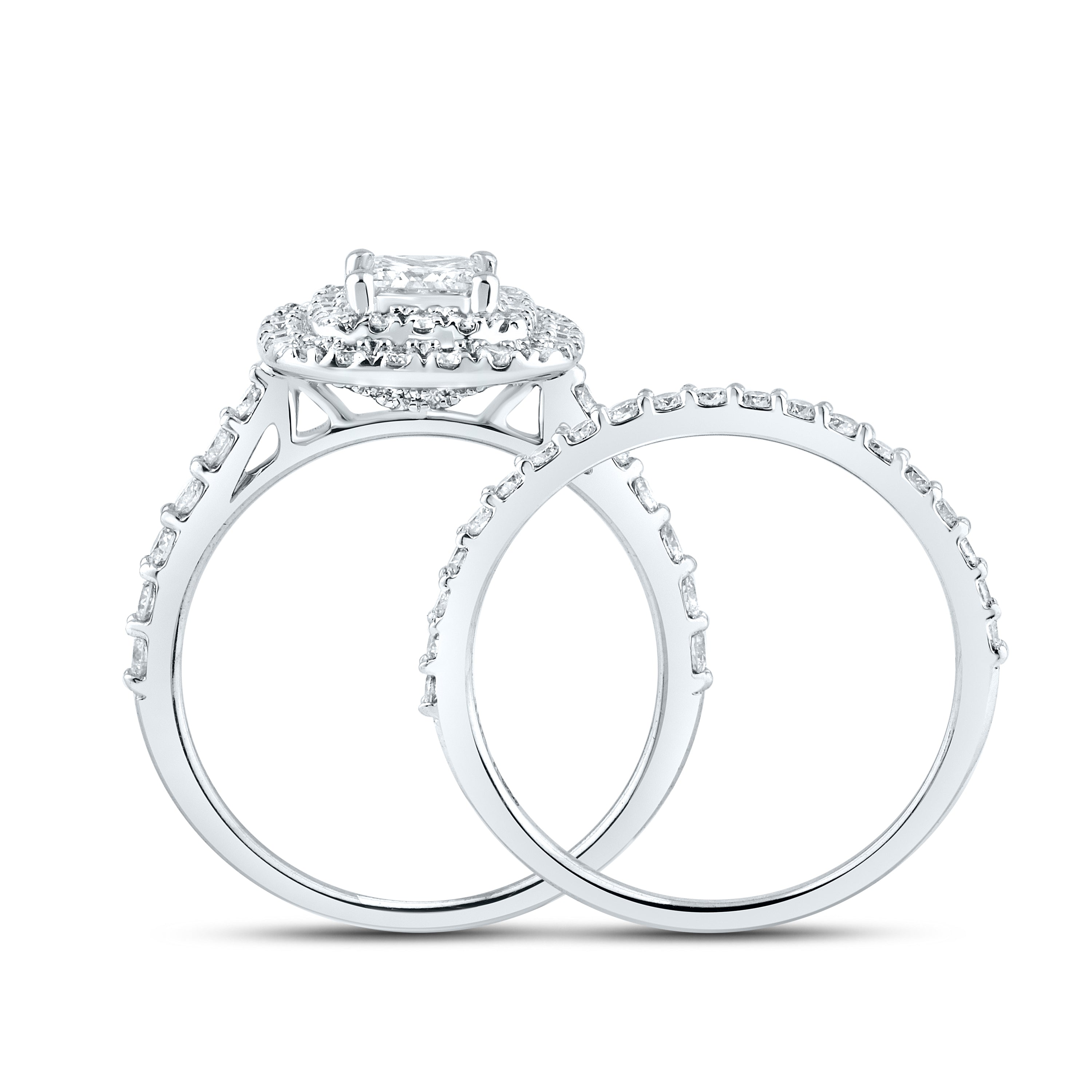 10kt white gold 1.52 CTW Lab Diamond Bridal ring set
