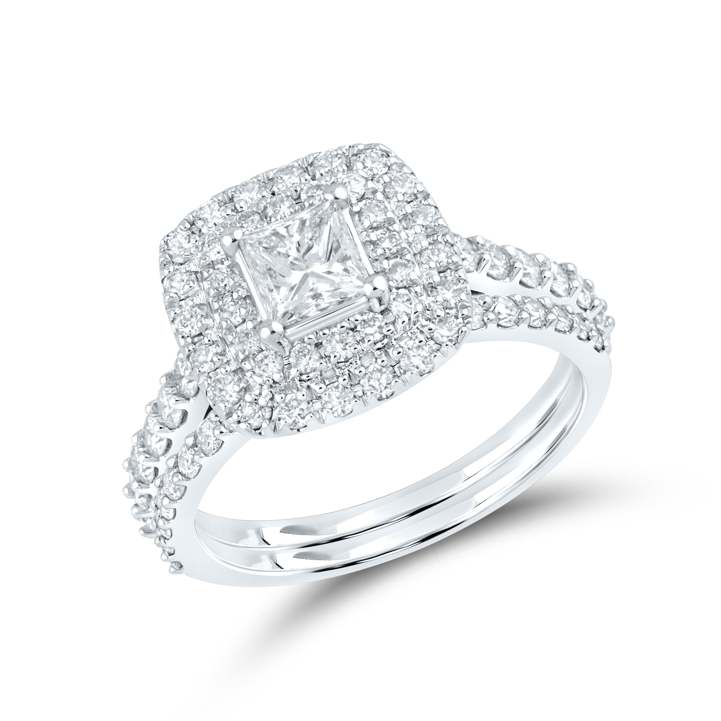 10kt white gold 1.52 CTW Lab Diamond Bridal ring set