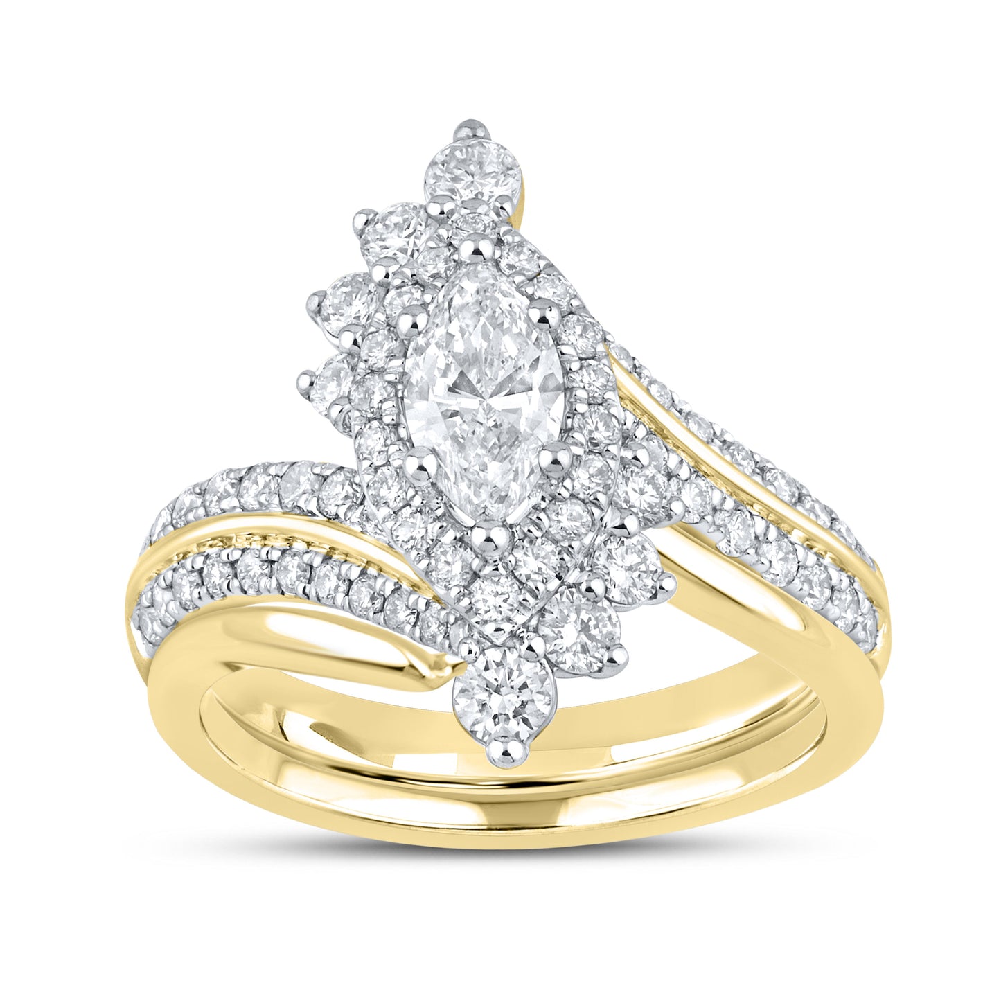 10kt Yellow Gold ring 1.39 CTW Diamond Bridal ring Set