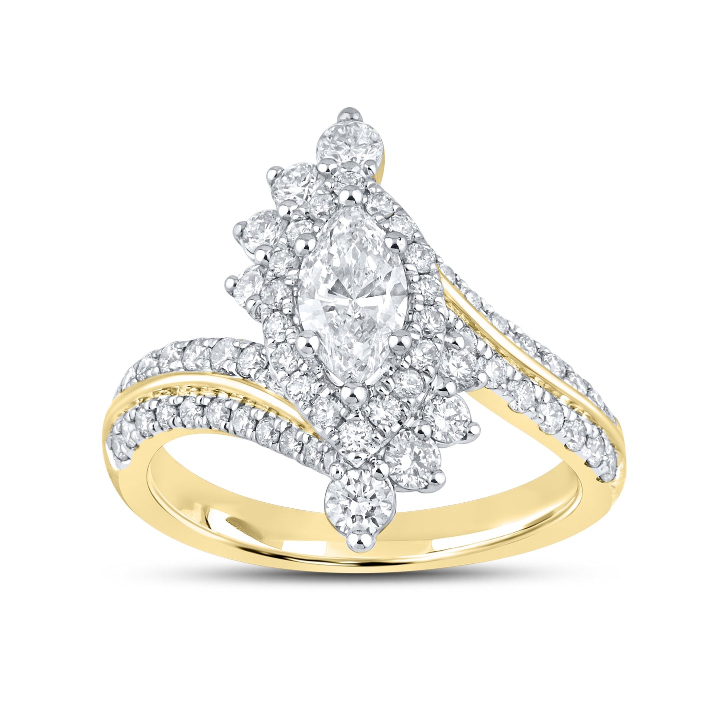 10kt Yellow Gold ring 1.39 CTW Diamond Bridal ring Set