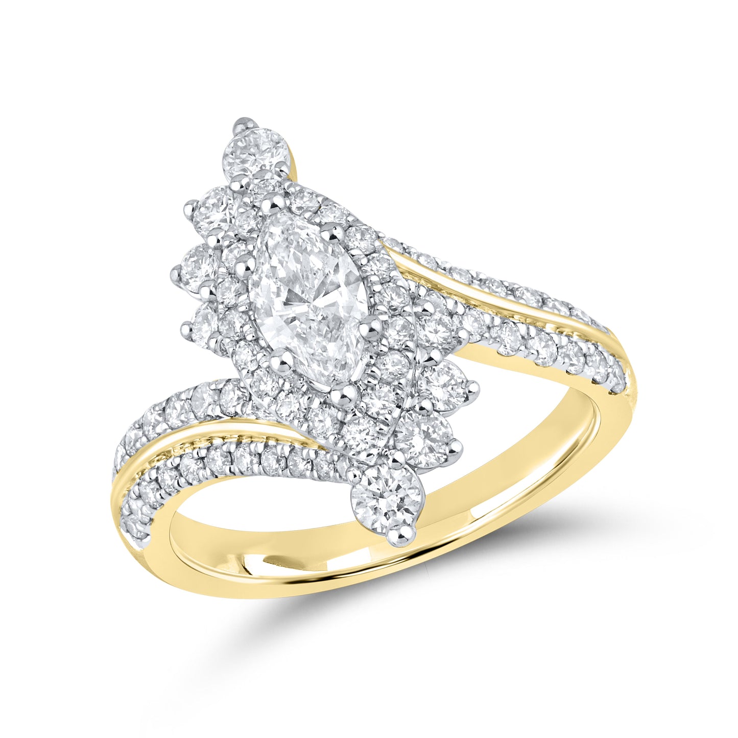 10kt Yellow Gold ring 1.39 CTW Diamond Bridal ring Set