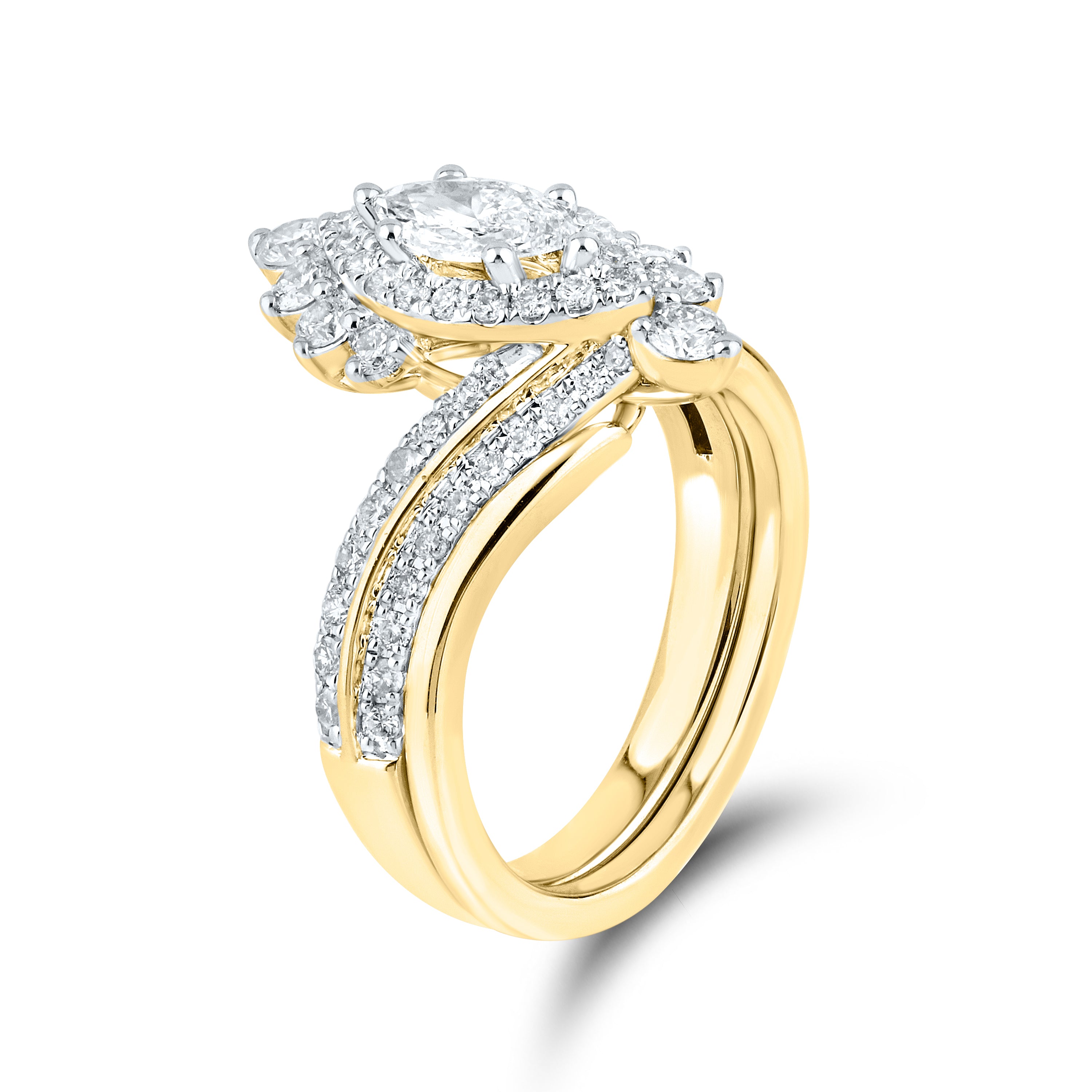10kt Yellow Gold 1.39 CTW Diamond Bridal ring Set