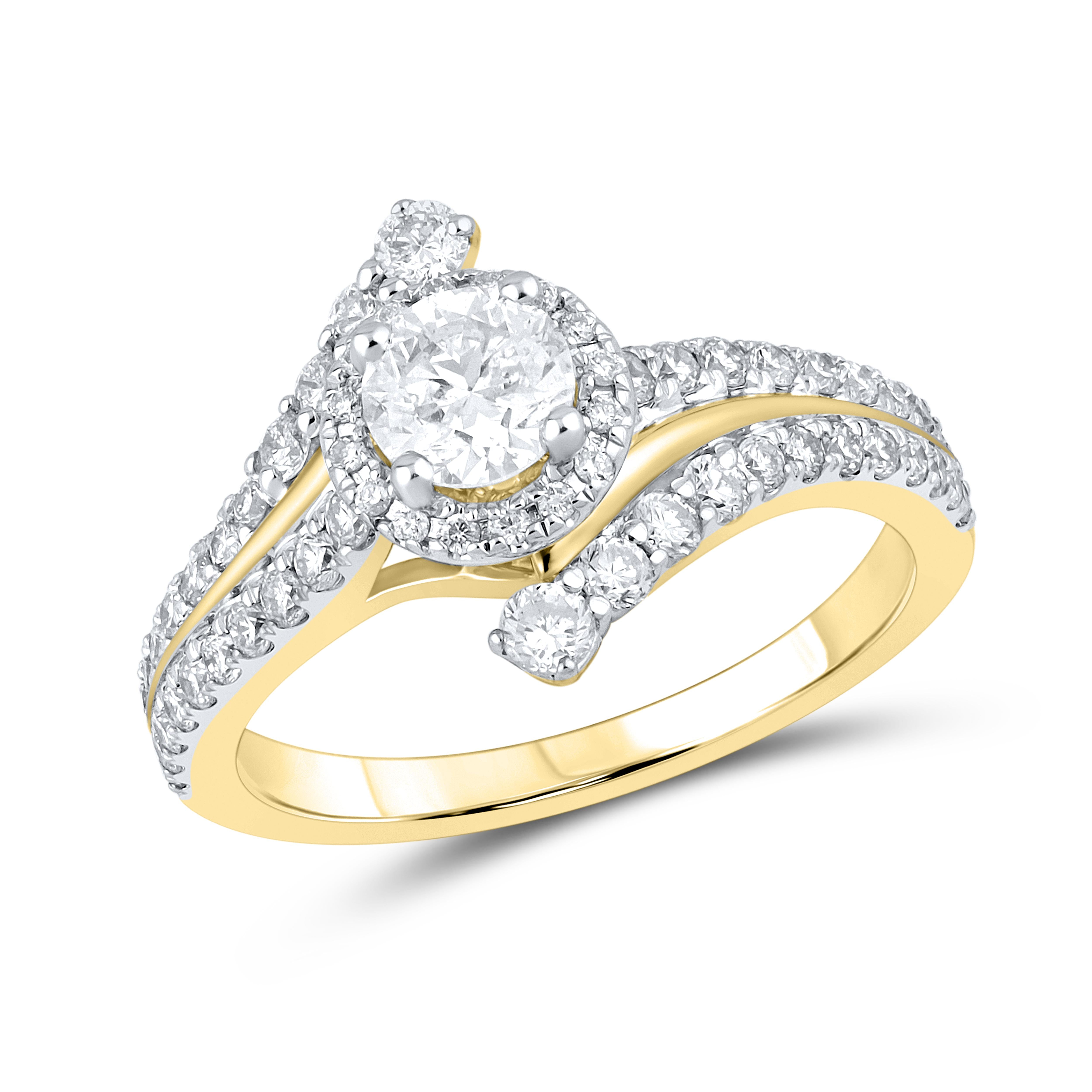 10KT YELLOW GOLD 1.44 CTW Diamond Bridal Ring Set