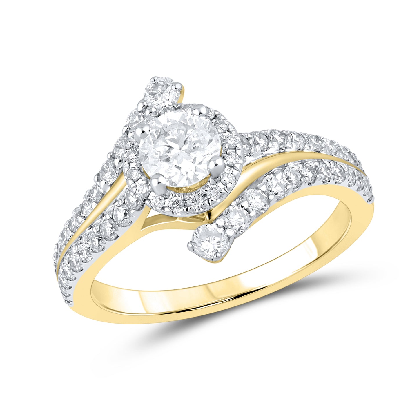 10k YELLOW GOLD 1.44 CTW Diamond Bridal Ring Set