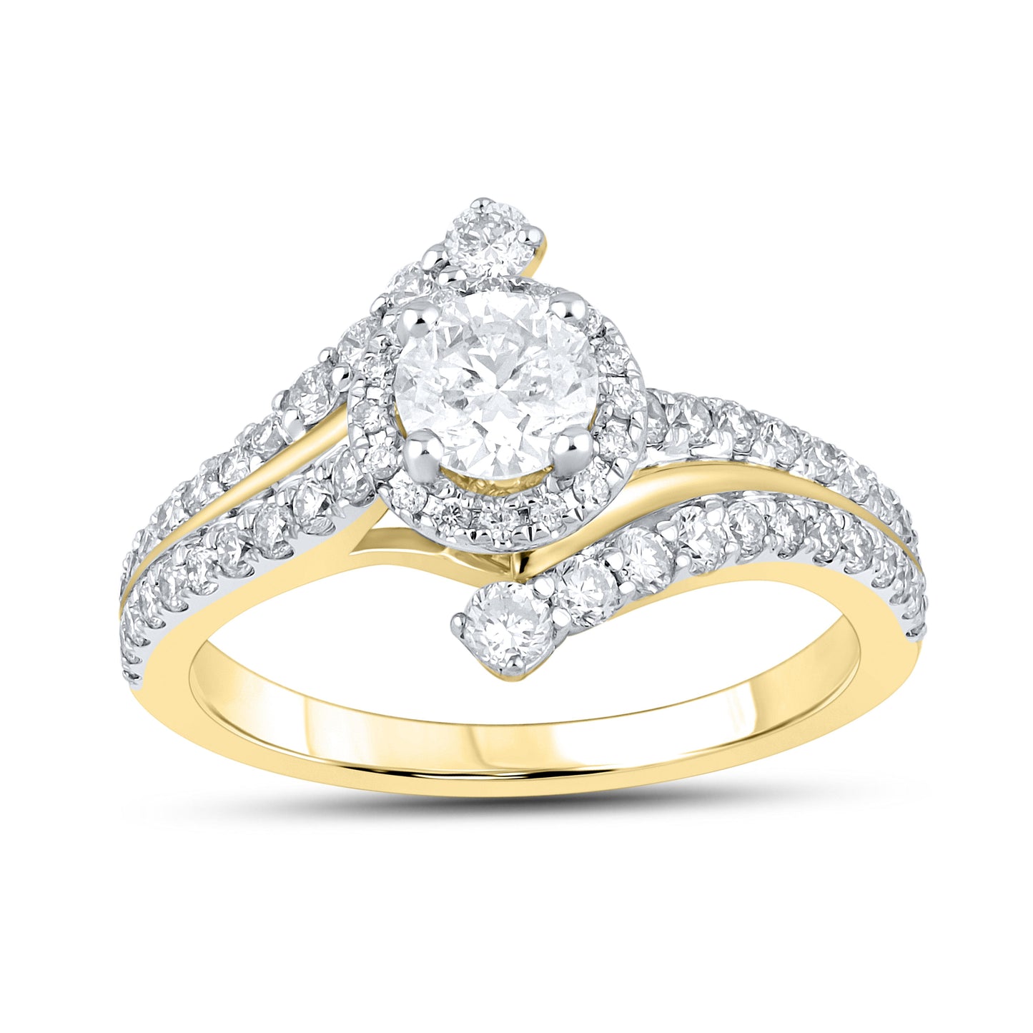 10k YELLOW GOLD 1.44 CTW Diamond Bridal Ring Set