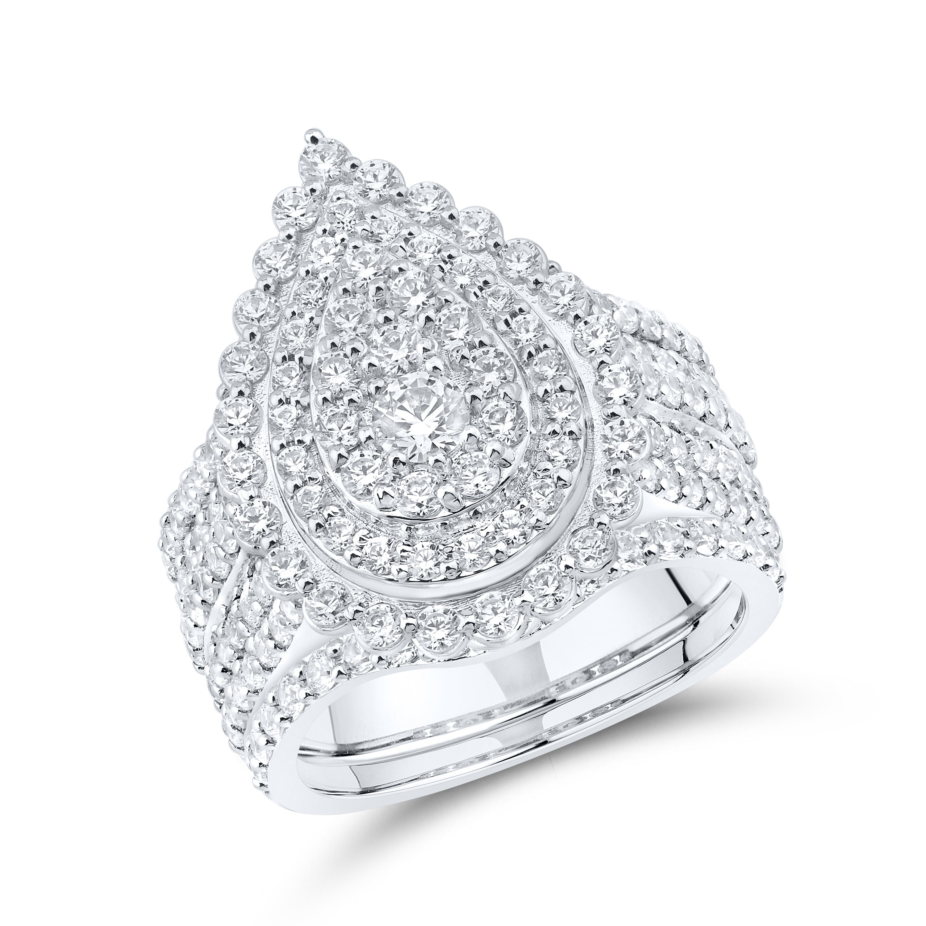 14kt White Gold 2.54 CTW Natural Diamond Bridal Ring Set