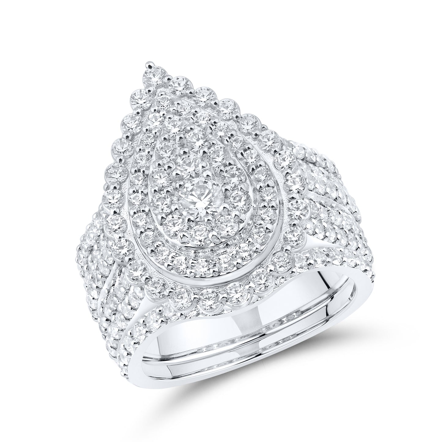 14kt White Gold 2.54 CTW Natural Diamond Bridal Ring Set
