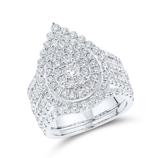 14kt White Gold 2.54 CTW Natural Diamond Bridal Ring Set