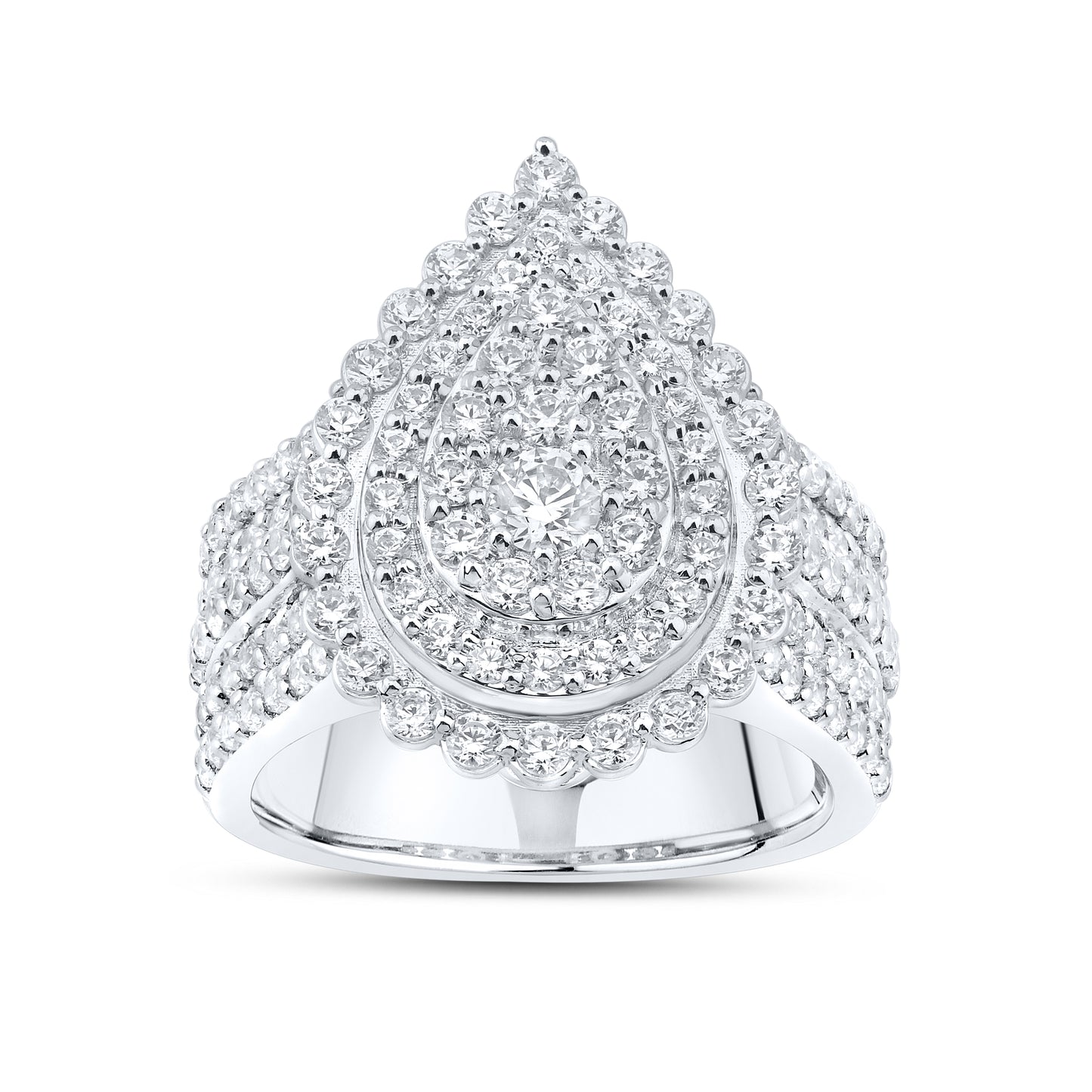 14kt White Gold 2.54 CTW Natural Diamond Bridal Ring Set