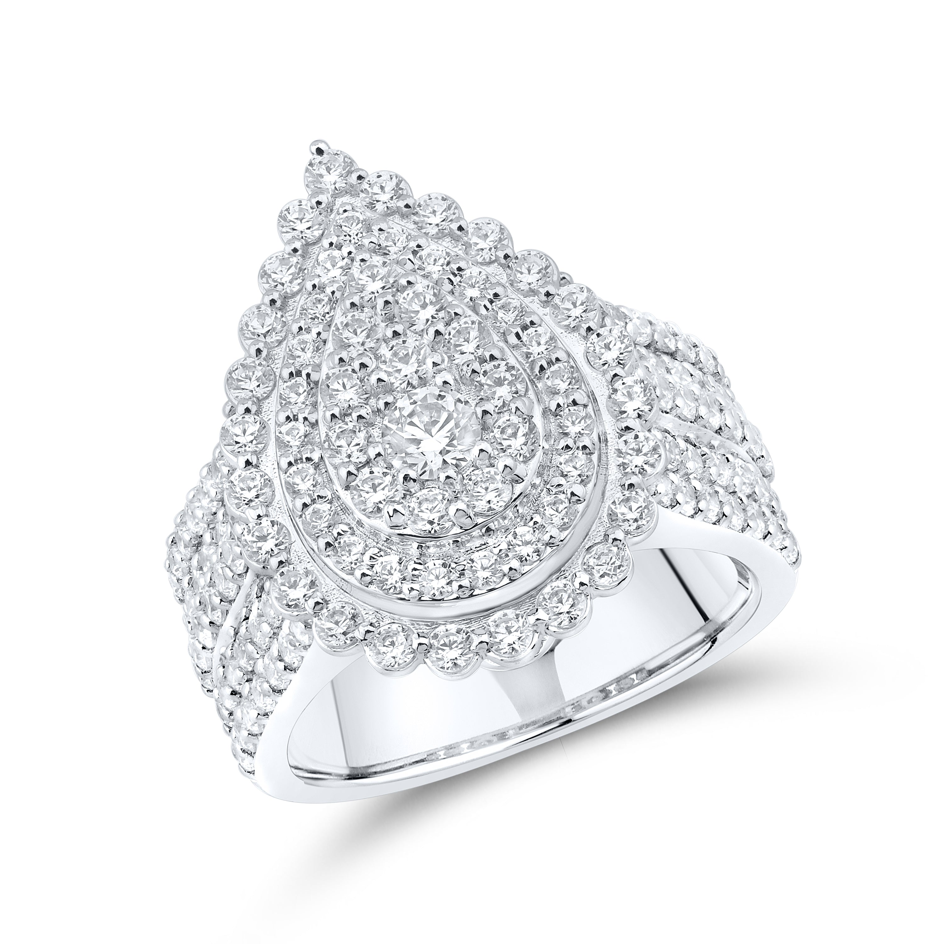 14kt White Gold 2.54 CTW Natural Diamond Bridal Ring Set