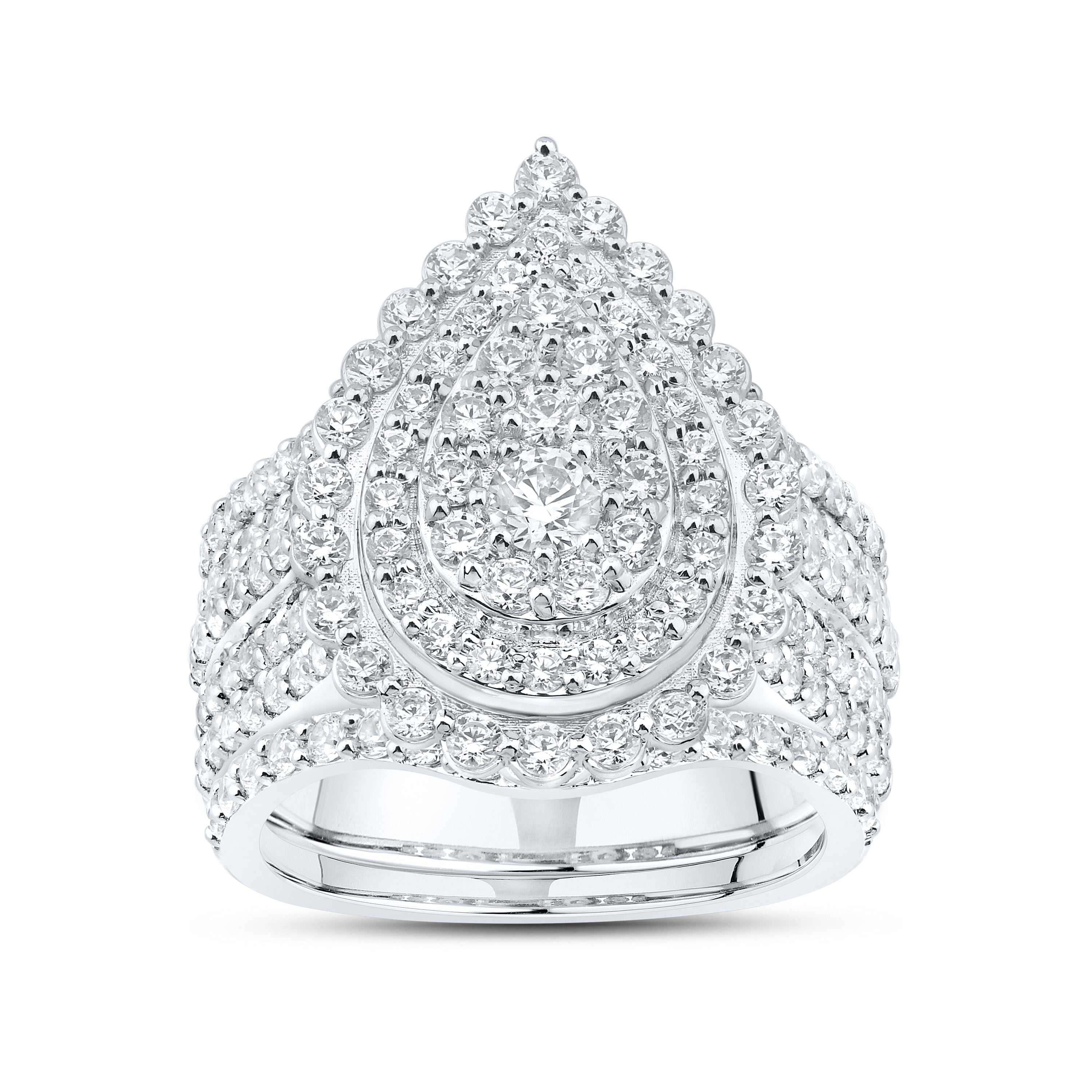 14kt White Gold 2.54 CTW Natural Diamond Bridal Ring Set