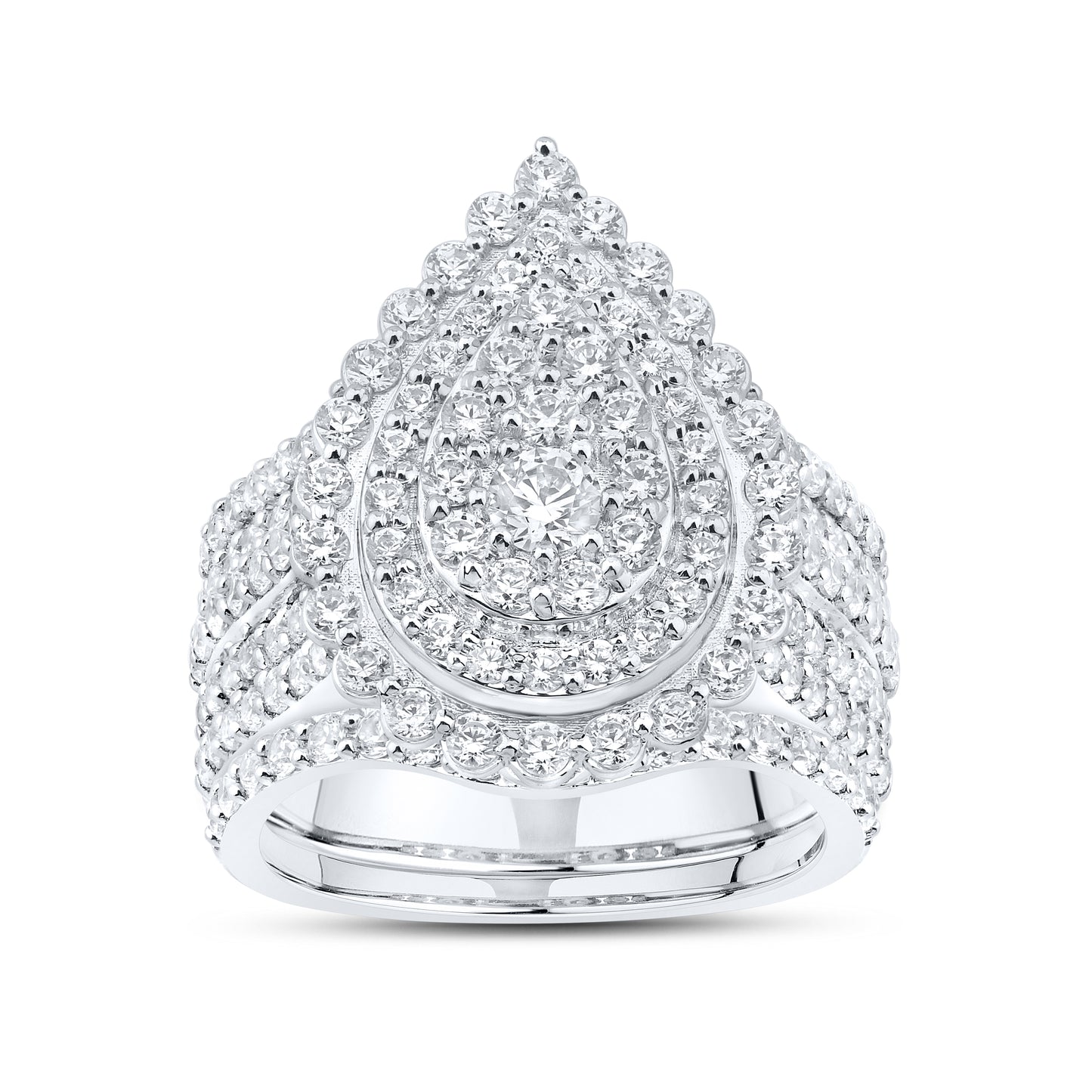 14kt White Gold 2.54 CTW Natural Diamond Bridal Ring Set