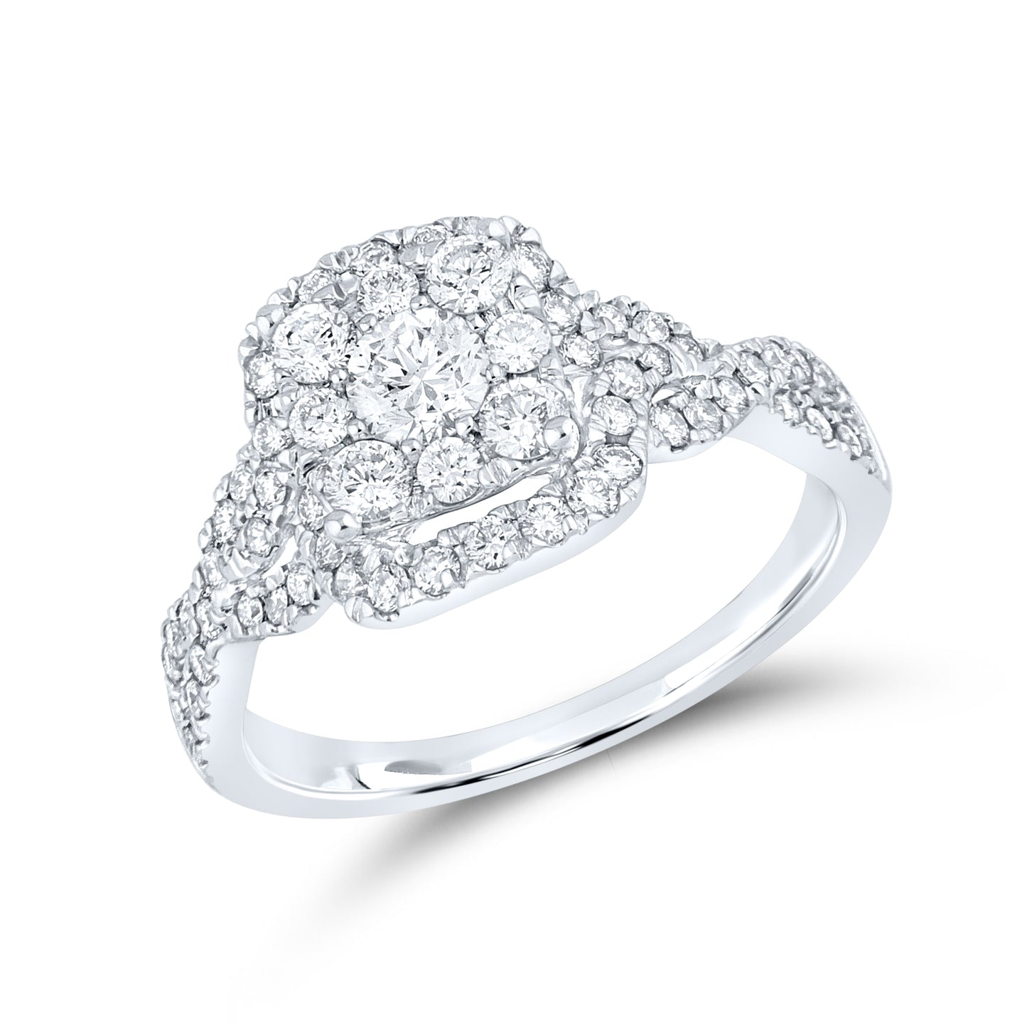 10KT WHITE GOLD LAB DIAMOND BRIDAL SET 1.29 CTW