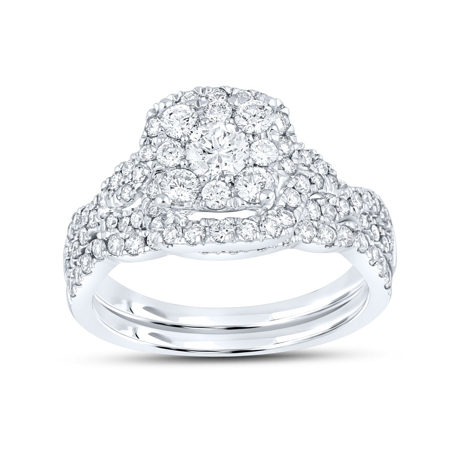 10KT WHITE GOLD LAB DIAMOND BRIDAL SET 1.29 CTW