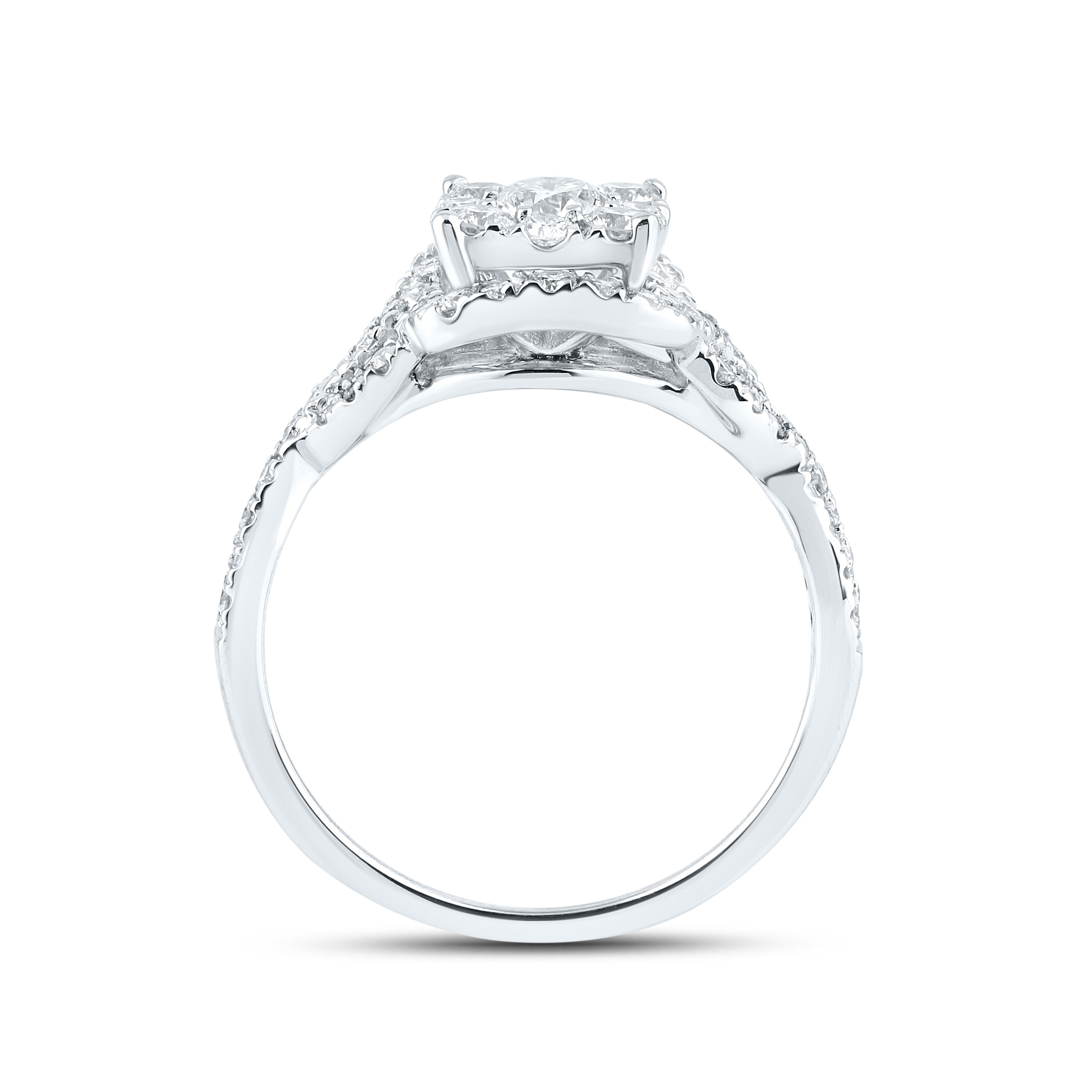 10KT WHITE GOLD LAB DIAMOND BRIDAL SET 1.29 CTW