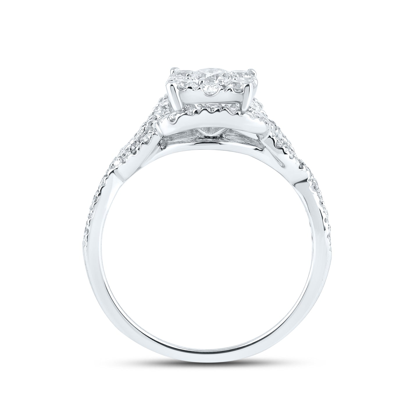 10KT WHITE GOLD LAB DIAMOND BRIDAL SET 1.29 CTW