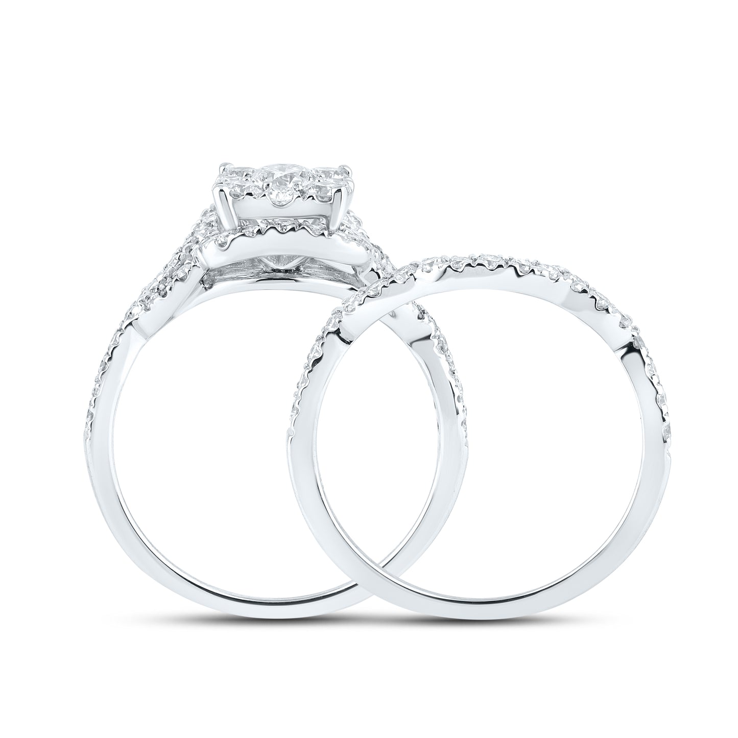 10KT WHITE GOLD LAB DIAMOND BRIDAL SET 1.29 CTW
