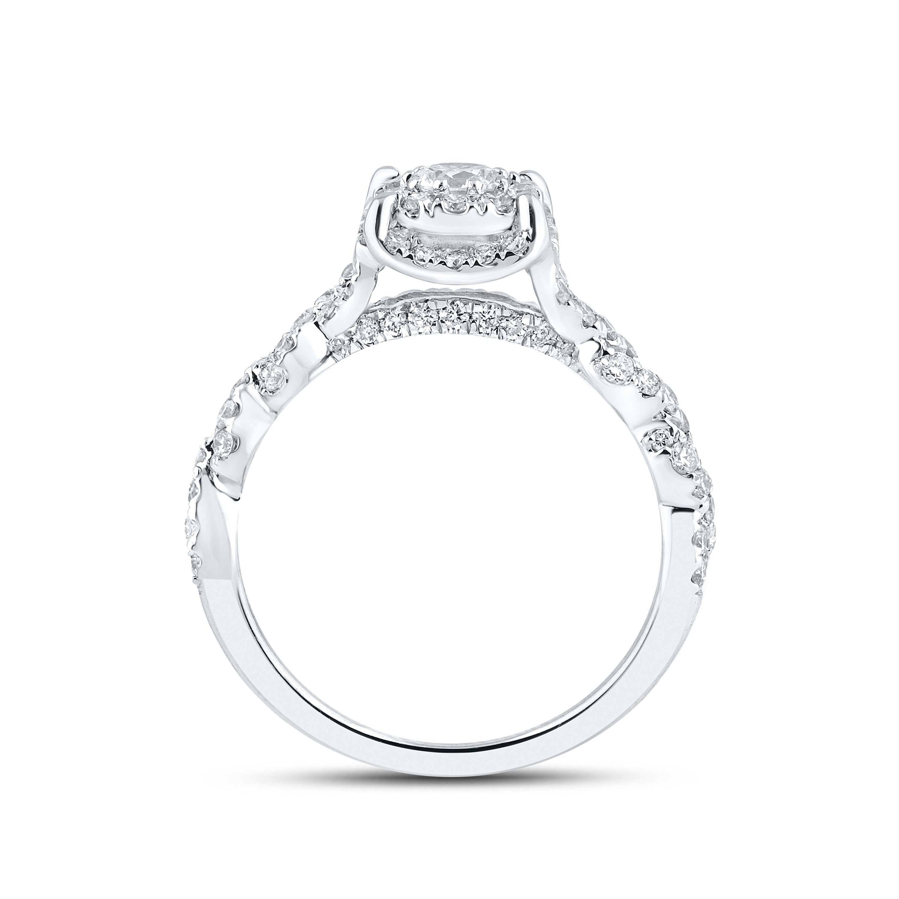 10kt white gold 1.29 CTW Natural Diamond Bridal ring set