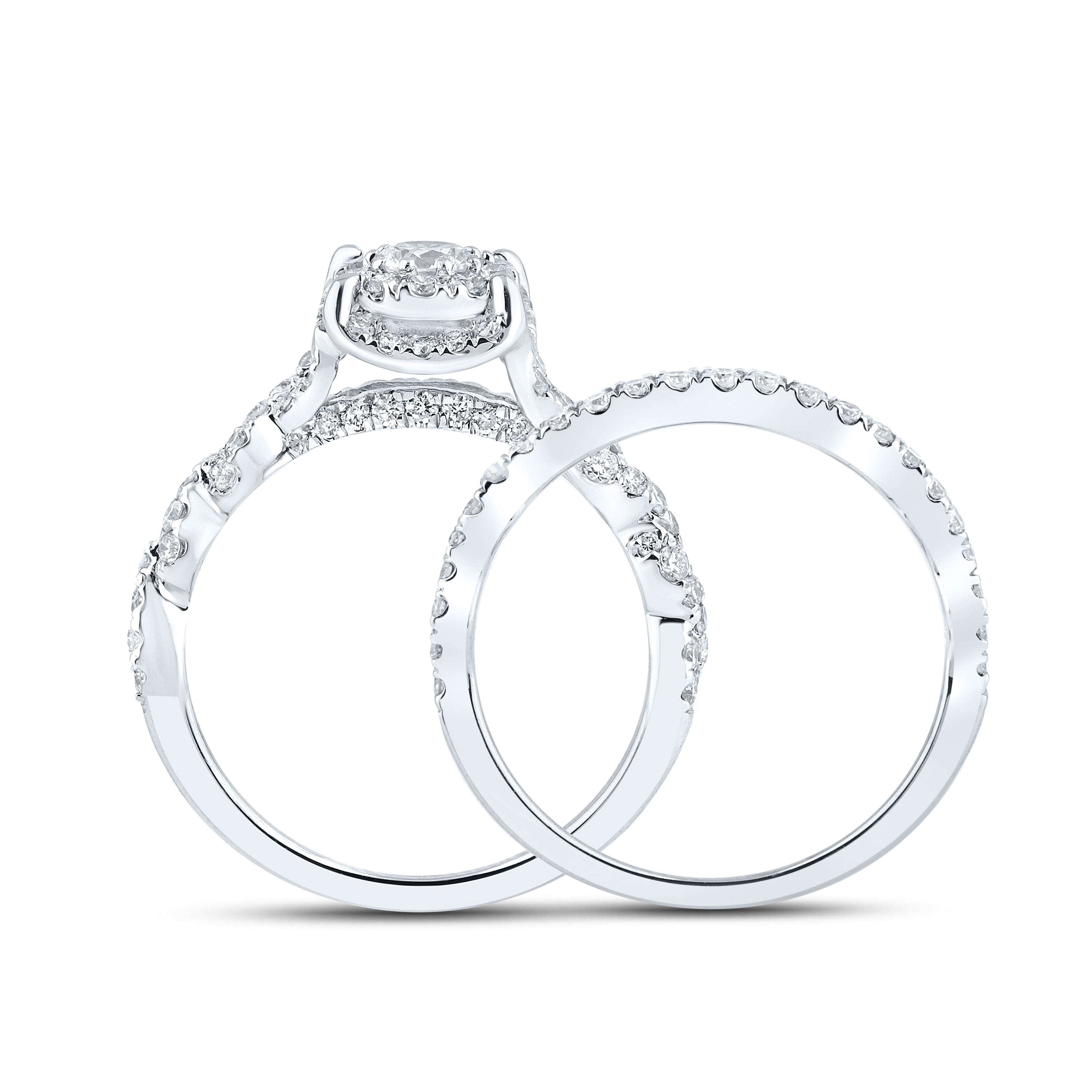 10kt white gold 1.29 CTW Natural Diamond Bridal ring set