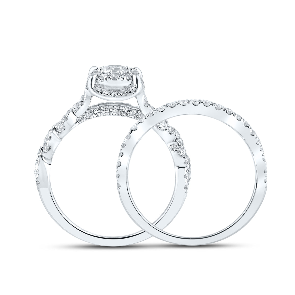 10kt white gold 1.29 CTW Natural Diamond Bridal ring set