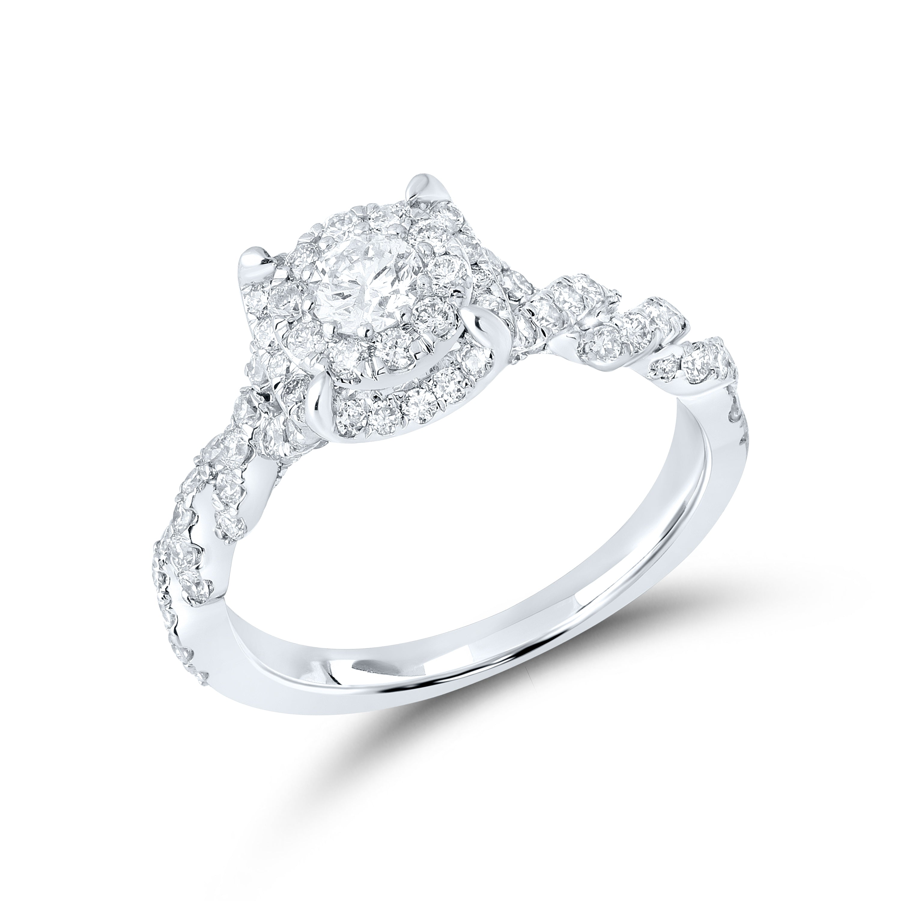 10kt white gold 1.29 CTW Natural Diamond Bridal ring set