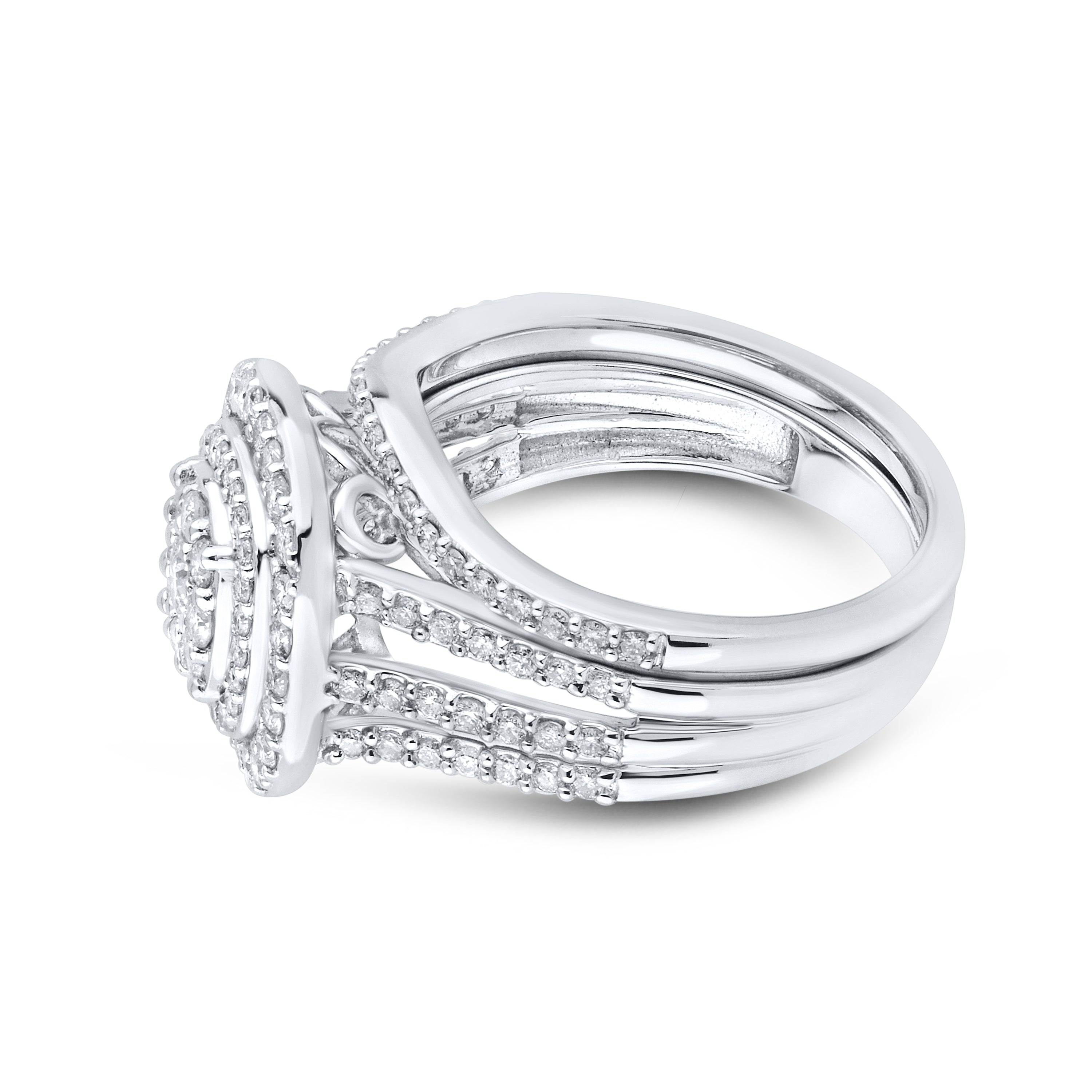 14kt White Gold 1.14 CTW Natural Diamond Bridal Ring Set